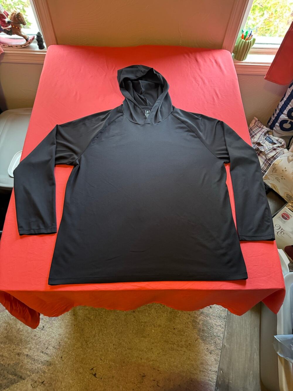 George Men's Long Sleeve Active Pullover Sun Shirt Hoodie XL (46-48) - Black